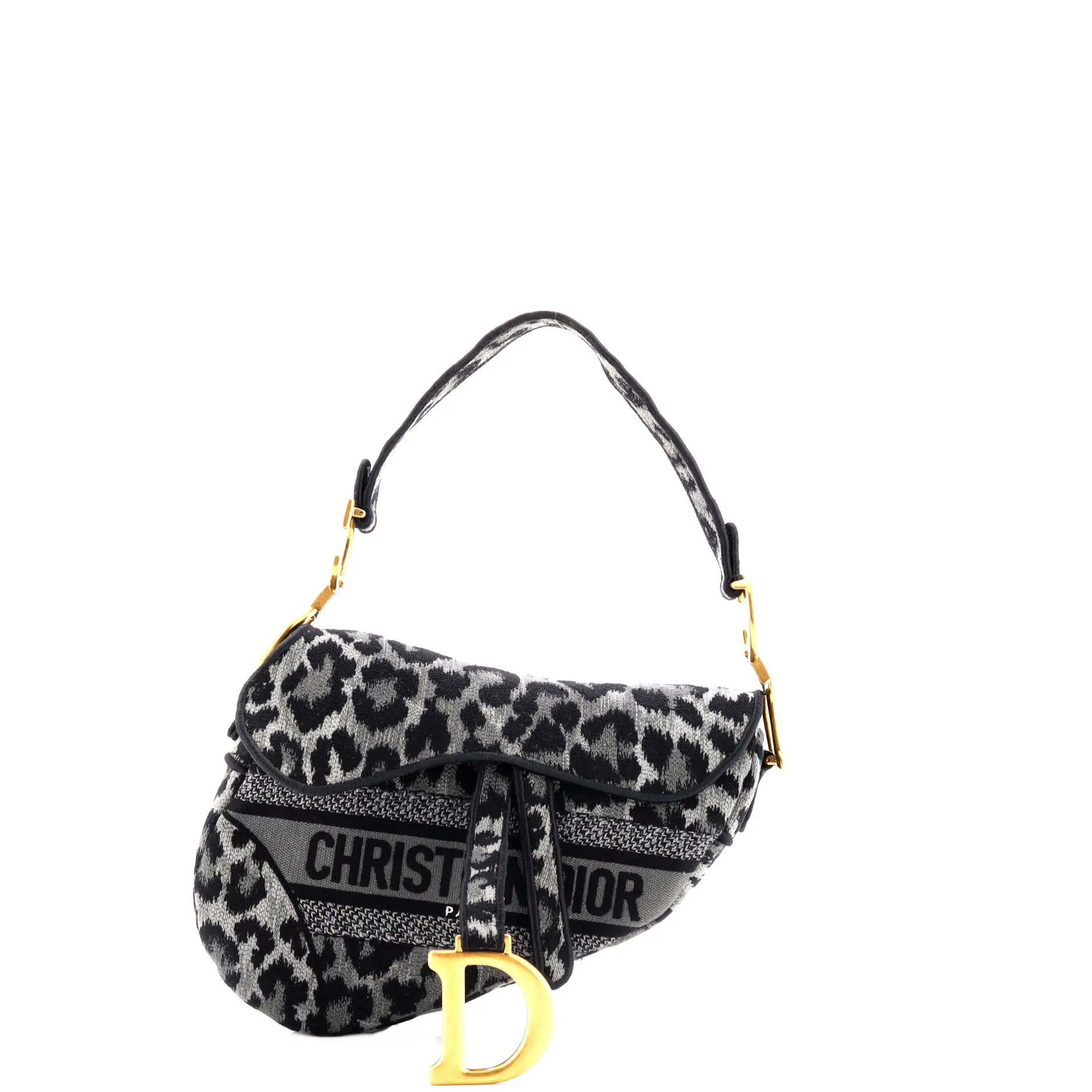 Saddle Handbag Mizza Embroidered Canvas Medium