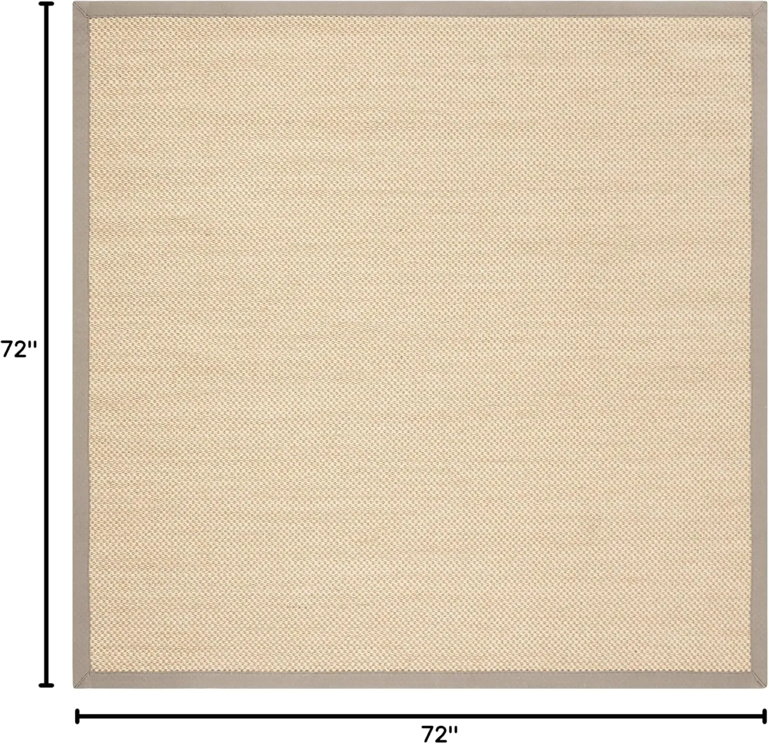 SAFAVIEH Natural Fiber Collection 6' Square Maize / Grey NF141G Border Sisal Area Rug