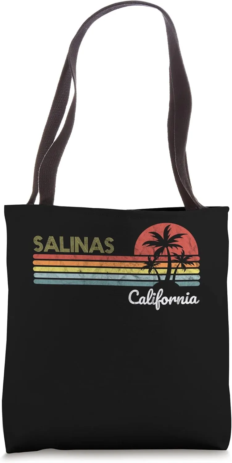 Salinas, CA California visitor native tourist 70s 80s style Tote Bag