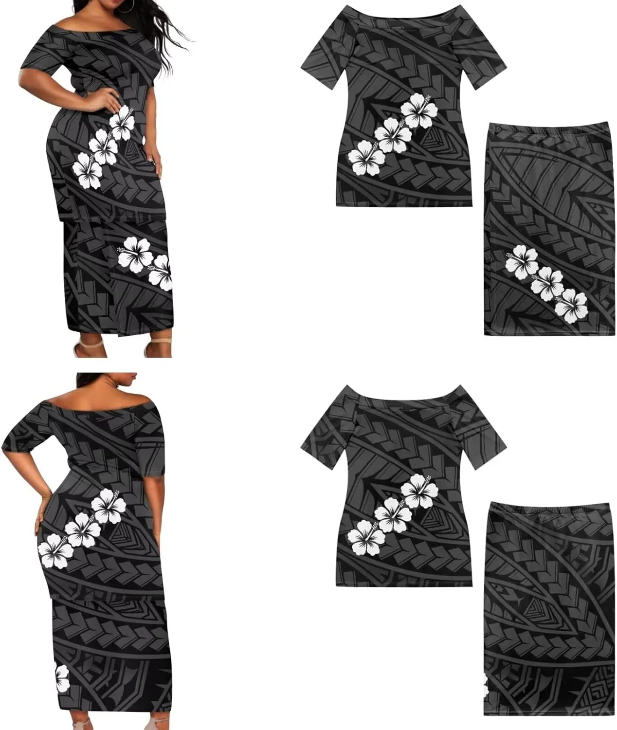 Samoa Couple Outfit Puletasi Samoa Dress Polynesian Shirts for Men Puletasi Samoan Traditional Dress Hawaiian
