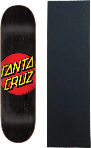 SANTA CRUZ Skateboard Deck Classic Dot Black 8.25" x 31.83" with Grip