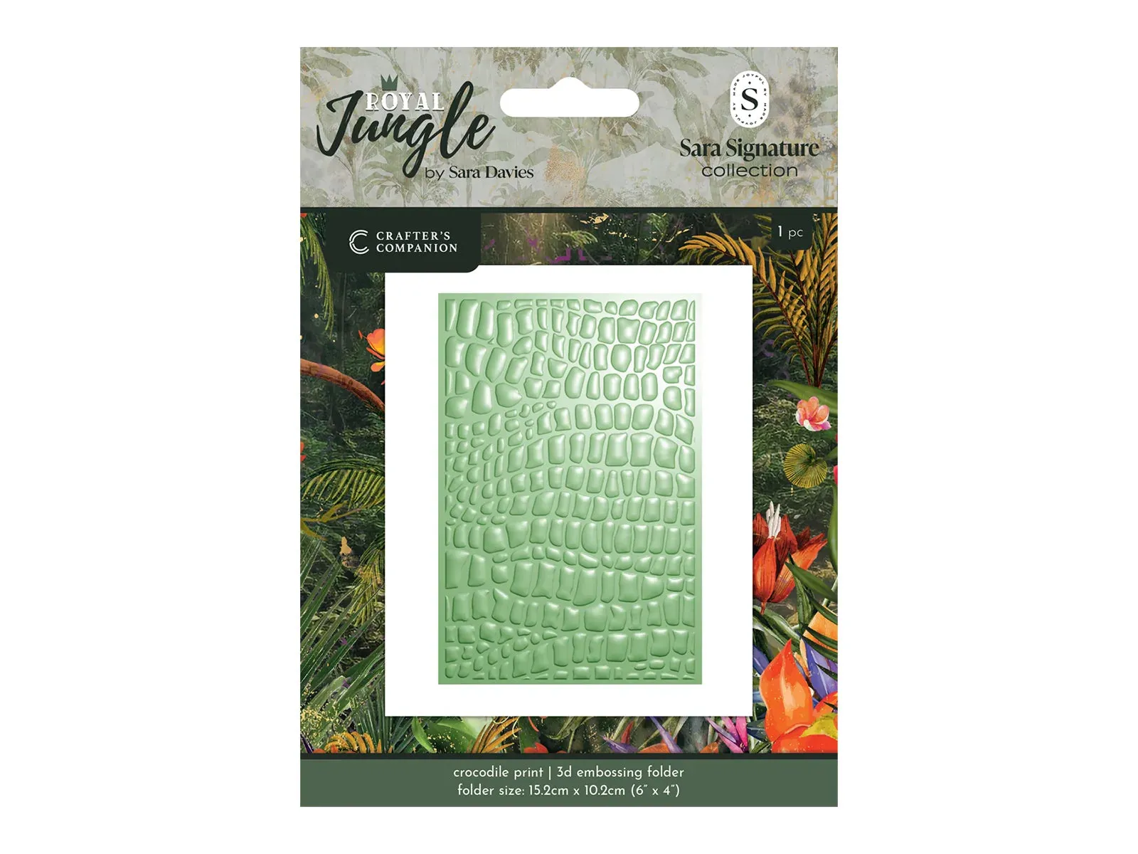 Sara Signature Royal Jungle 3D 4” x 6” Embossing Folder - Crocodile Print