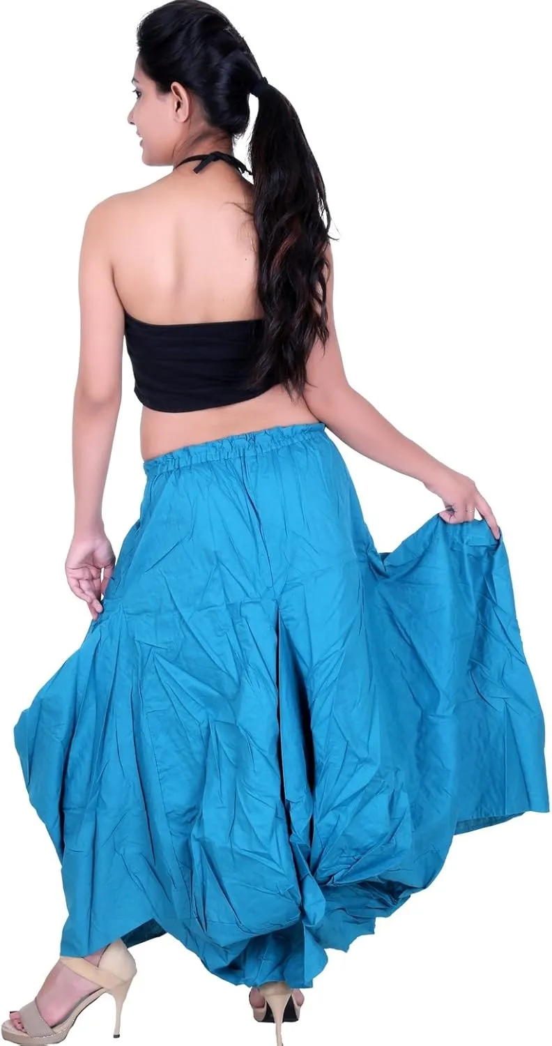 SARJANA HANDICRAFTS Women Cotton Solid Pockets Skirt Hippie Afghani Ethnic