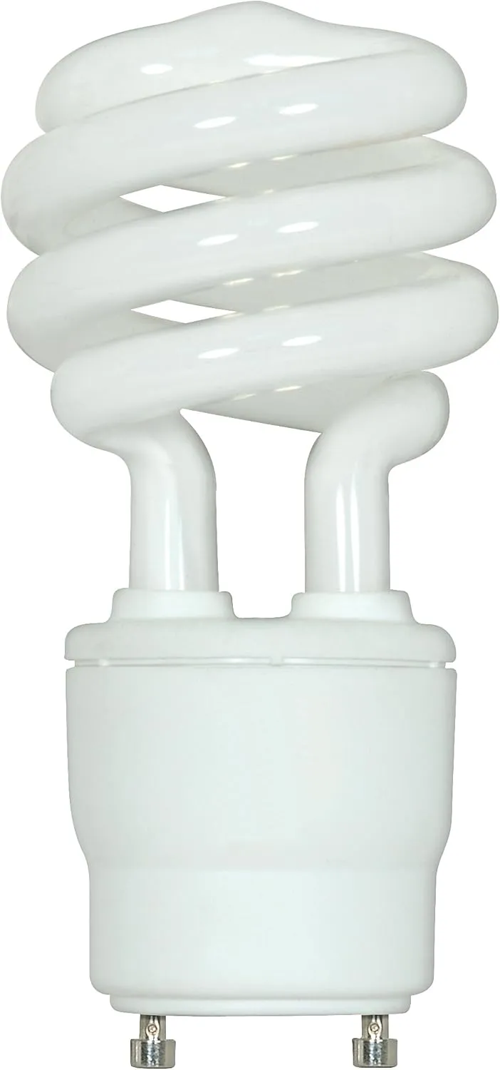 Satco S8205 18 Watt (75 Watt) 1200 Lumens Mini Spiral CFL Soft White 2700K GU24 Base Light Bulb
