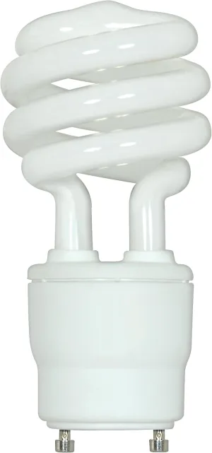 Satco S8205 18 Watt (75 Watt) 1200 Lumens Mini Spiral CFL Soft White 2700K GU24 Base Light Bulb