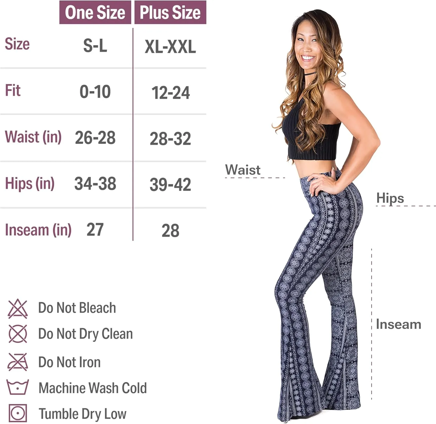 SATINA High Waisted Flare Leggings for Women - Yoga Pants for Women - Buttery Soft Bell Bottom Palazzo - Versatile Sizing