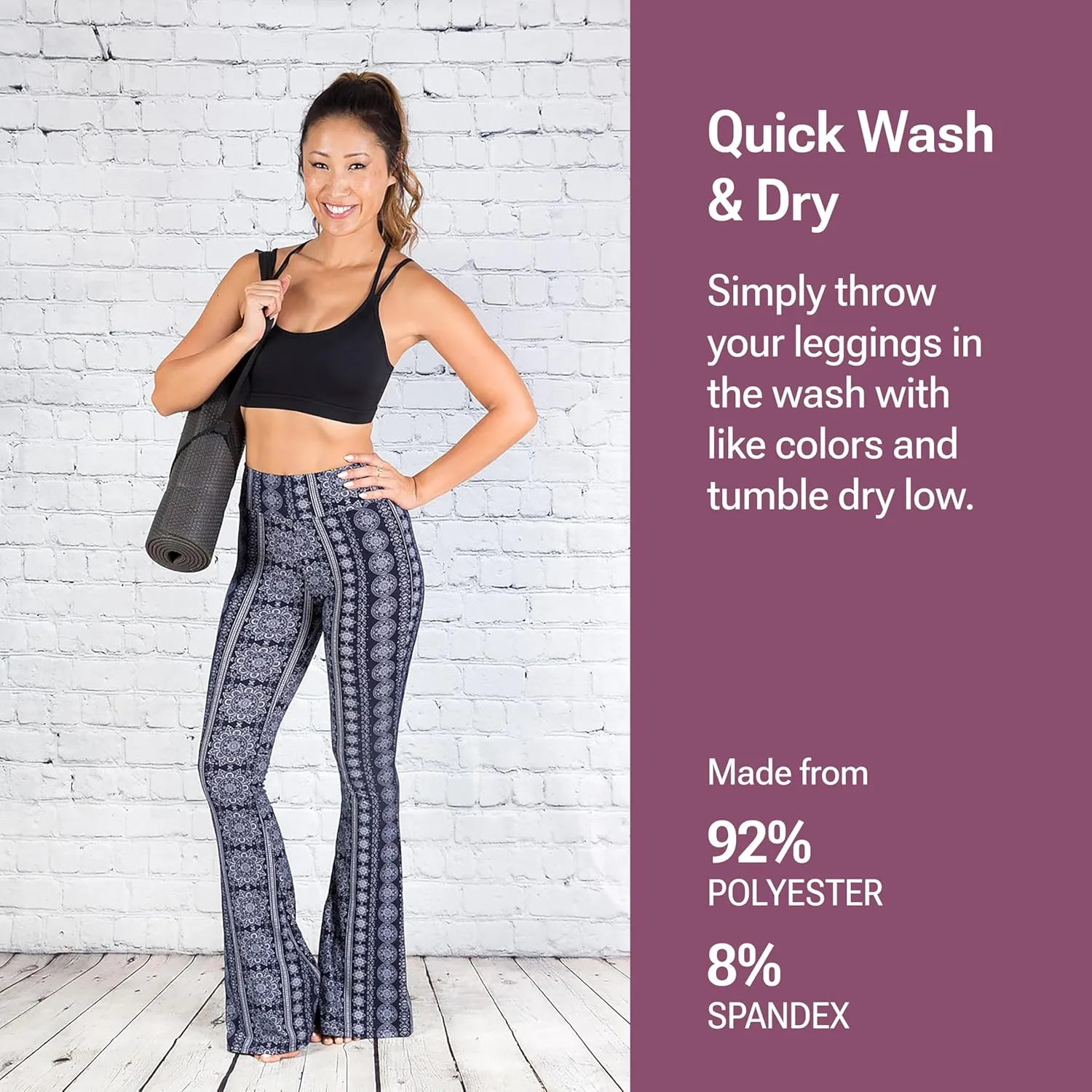 SATINA High Waisted Flare Leggings for Women - Yoga Pants for Women - Buttery Soft Bell Bottom Palazzo - Versatile Sizing