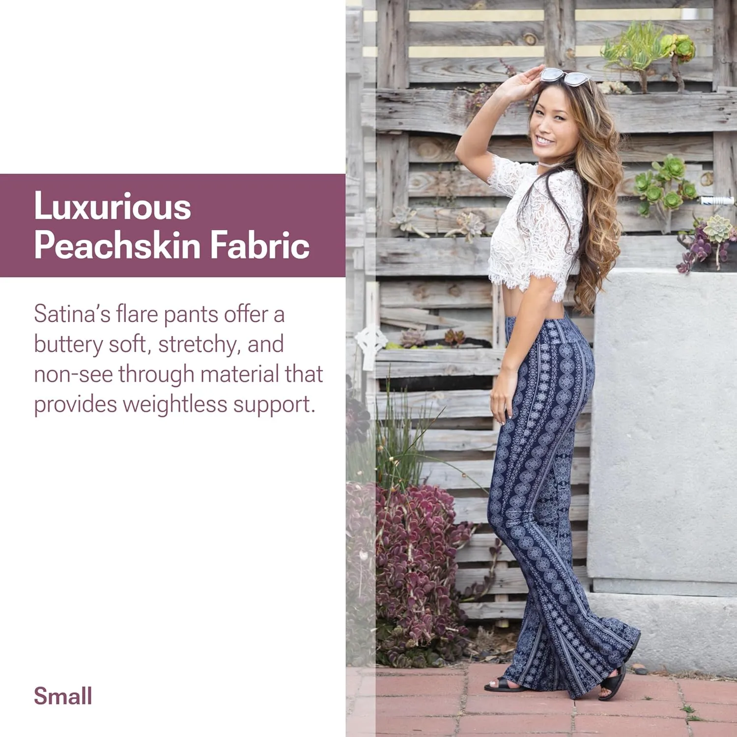 SATINA High Waisted Flare Leggings for Women - Yoga Pants for Women - Buttery Soft Bell Bottom Palazzo - Versatile Sizing