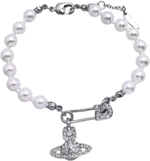 Saturn Pearl Bracelet for Women Planet Jewelry Pin Saturn Accessories for Women Saturn Charm Bracelet with Zirconia, Jewelry Gift for Mother Wife Daughter for Anniversary Birthday