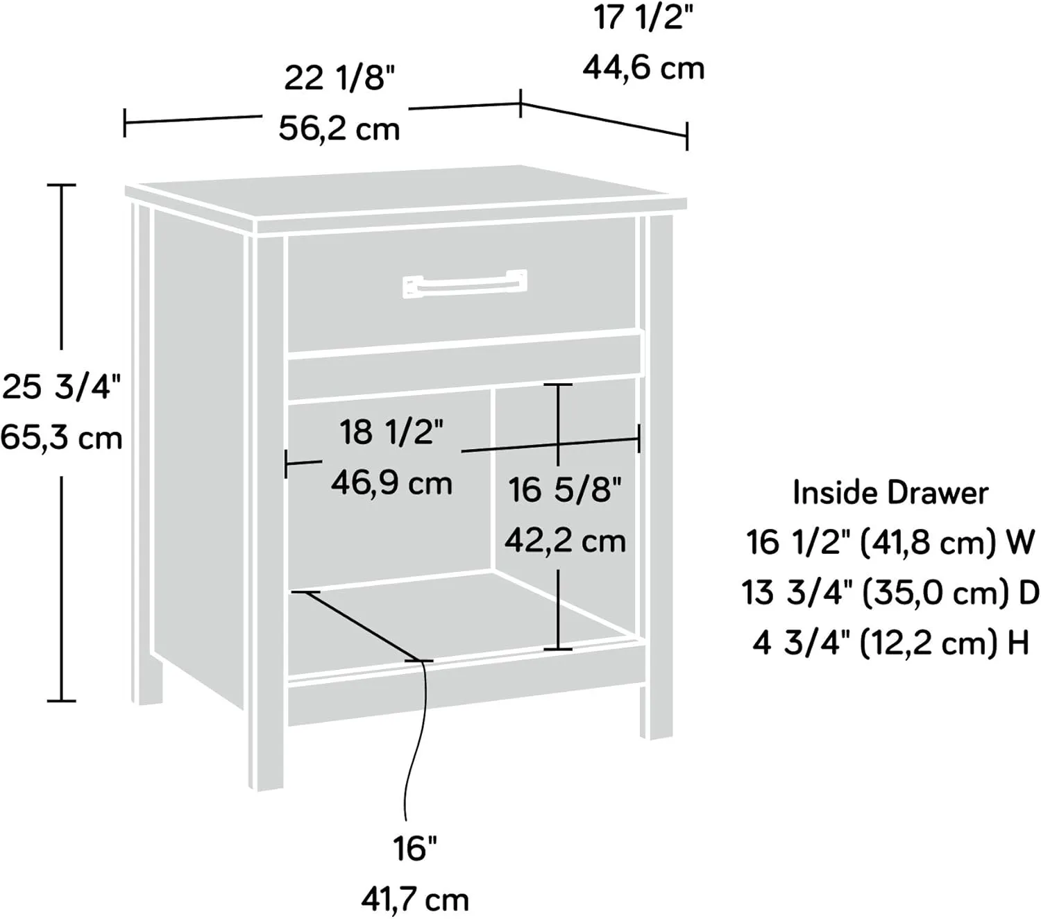 Sauder Cannery Bridge Night Stand with Spacious Drawer, Nightstand for Bedroom, Sindoori Mango Finish