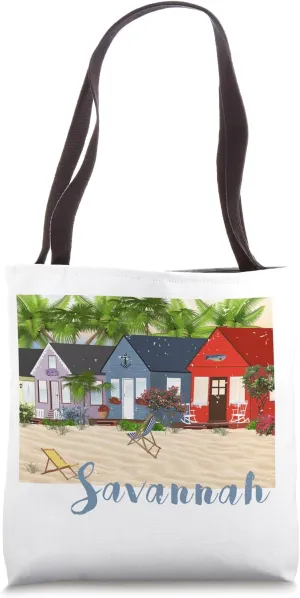 Savannah Georgia Beach Cottage House Vacation Cabana Coastal Tote Bag