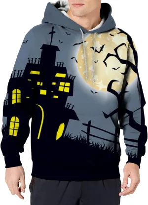 scary halloween hoodies Autumn Casual Long Sleeve Halloween 3D Printed Long Sleeve Hoodless scary sweatshirts for