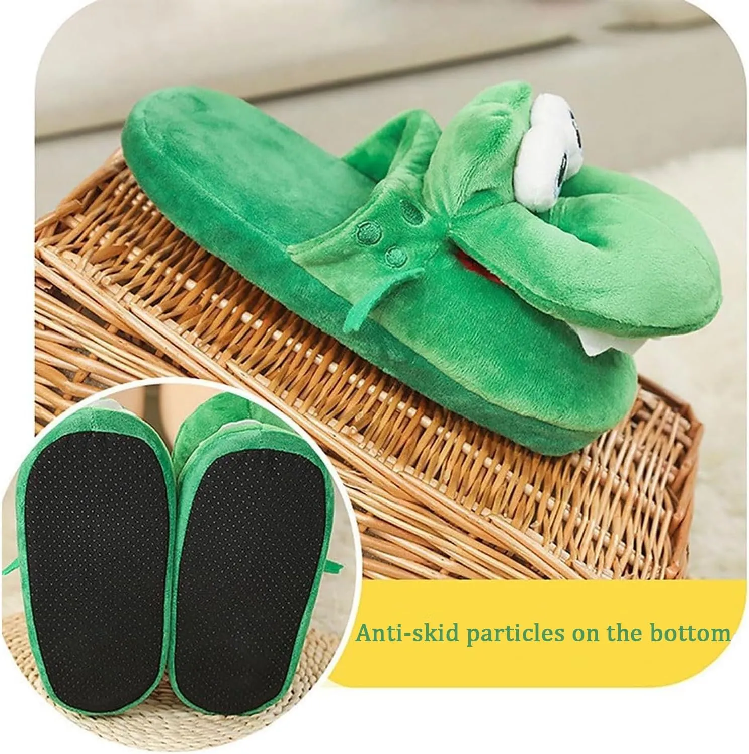 Schnappi Crocodile Slippers - Alligator Slides, Funny Open Mouth Design for Women - Cute Halloween Footwear