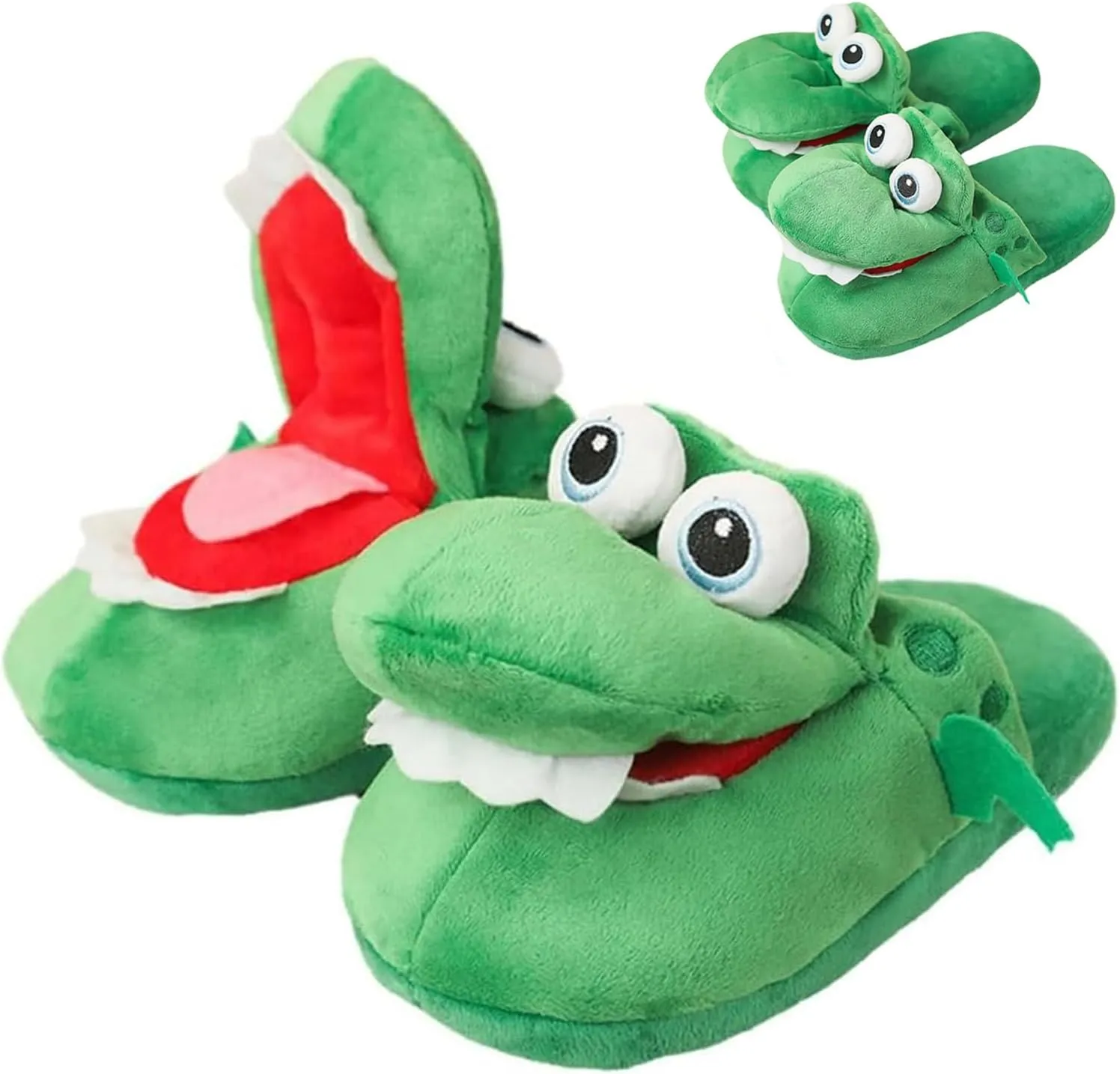 Schnappi Crocodile Slippers - Alligator Slides, Funny Open Mouth Design for Women - Cute Halloween Footwear