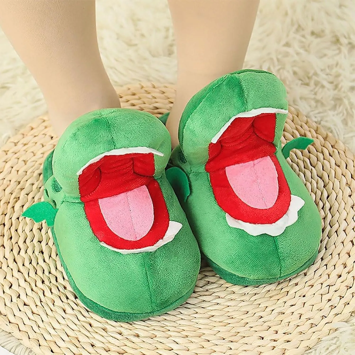 Schnappi Crocodile Slippers - Alligator Slides, Funny Open Mouth Design for Women - Cute Halloween Footwear