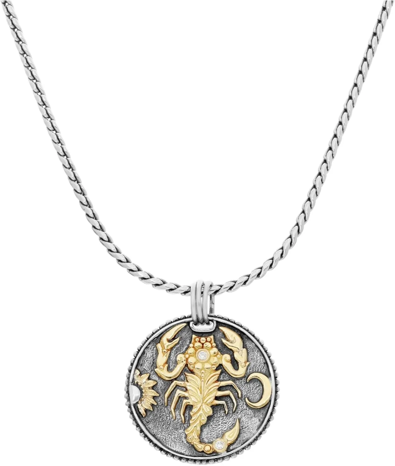 Scorpio Carved Zodiac with Diamond and Chain MEKJ633-109