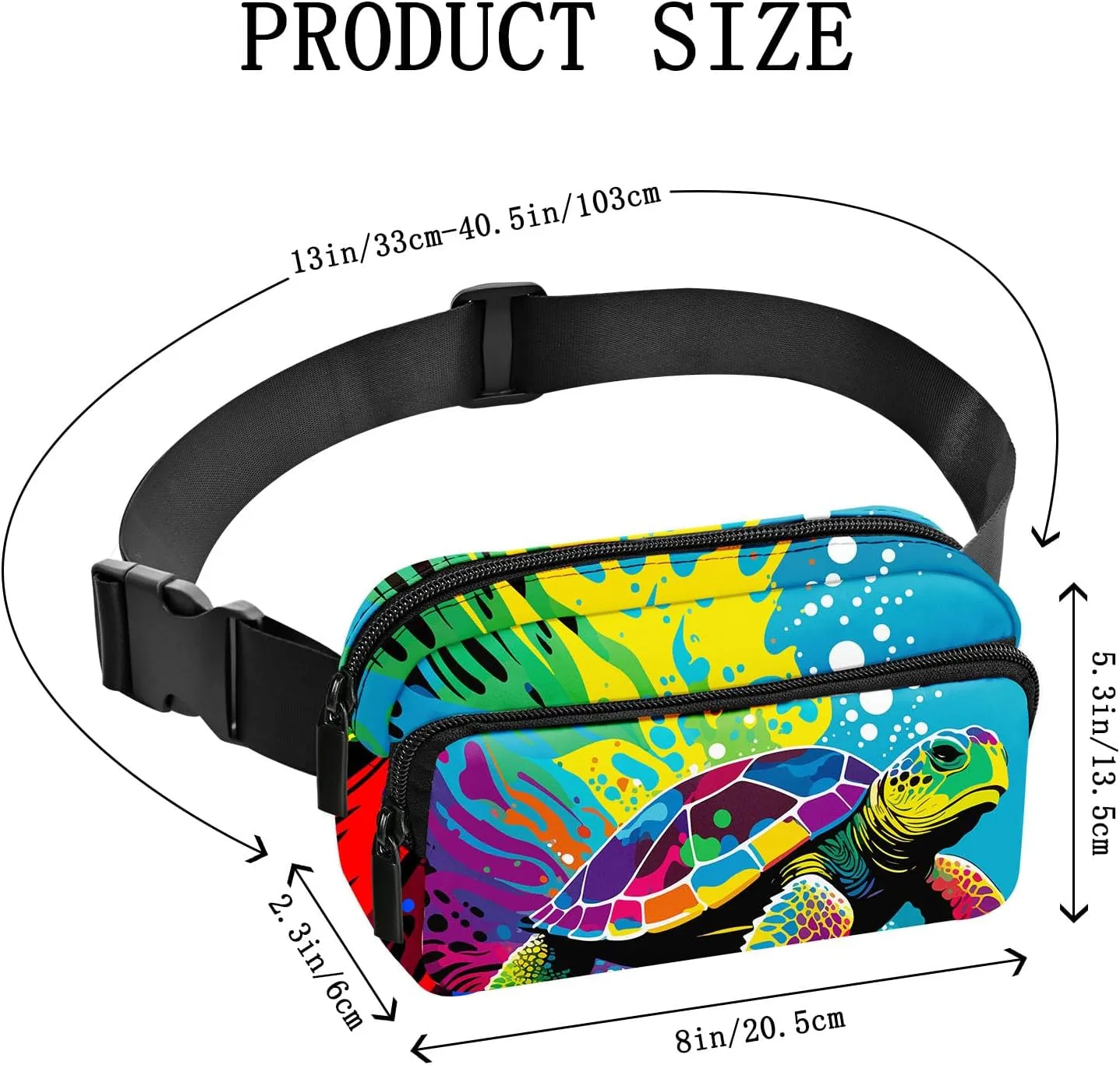 Sea Turtle Fanny Pack Women Belt Bag Fashion Waist Pack Easy for Store with Adjustable Strap Traveling Hiking Running Walking