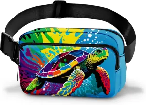 Sea Turtle Fanny Pack Women Belt Bag Fashion Waist Pack Easy for Store with Adjustable Strap Traveling Hiking Running Walking