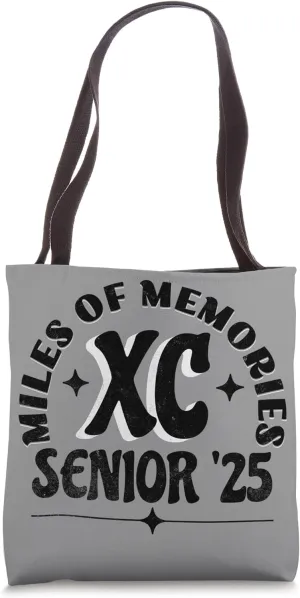 Senior 2025 Cross Country Miles of Memories Distressed Tote Bag