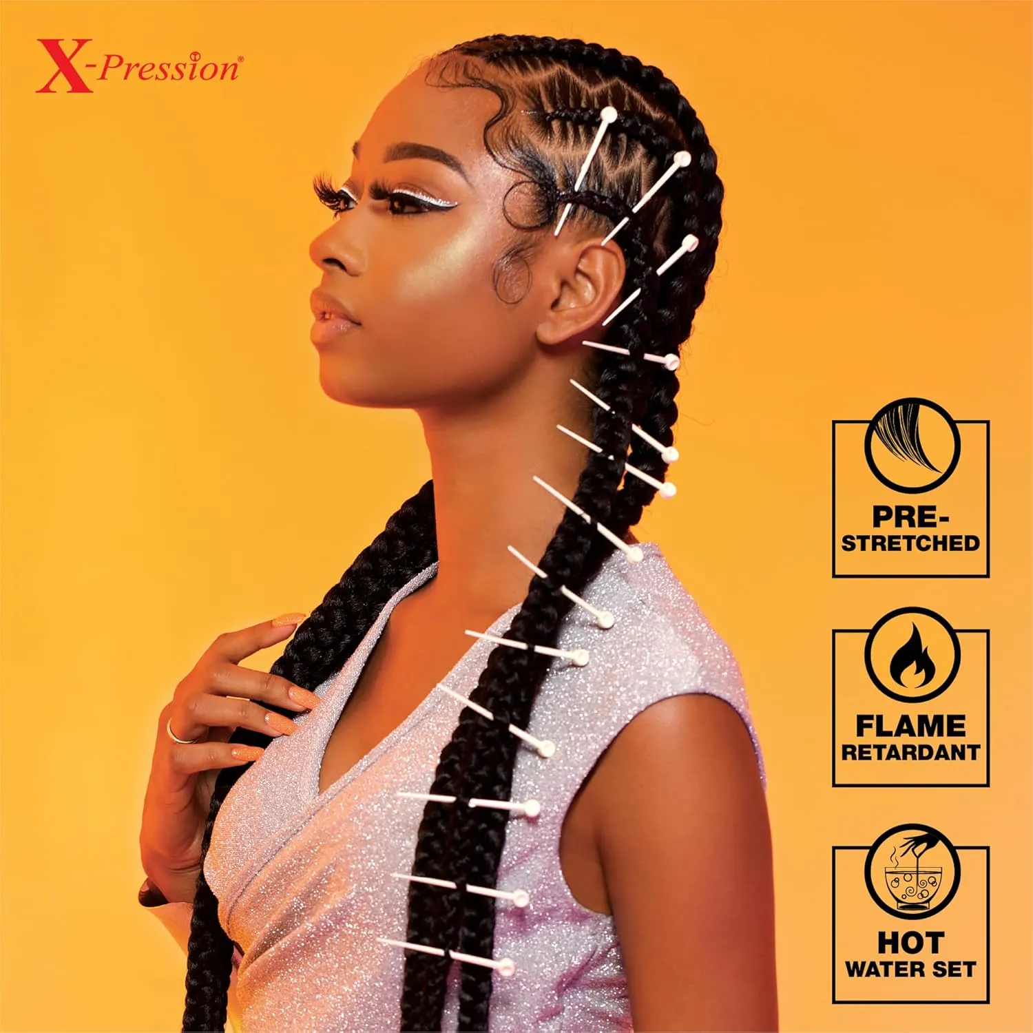 Sensationnel X-pression prestretched braiding hair - 3x braid 58 inch all kanekalon flame retardant synthetic braid for box braids and twists (3 pack, 30 LIGHTAUBURN)