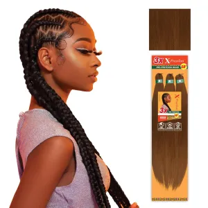 Sensationnel X-pression prestretched braiding hair - 3x braid 58 inch all kanekalon flame retardant synthetic braid for box braids and twists (3 pack, 30 LIGHTAUBURN)