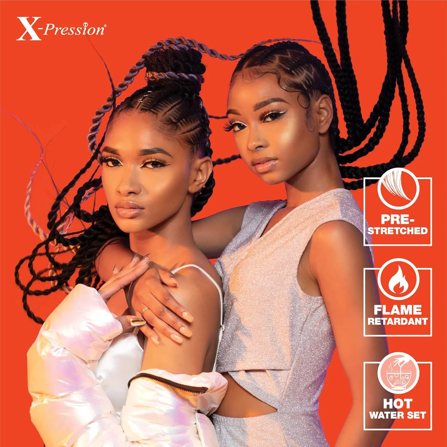 Sensationnel X-pression prestretched braiding hair - 3x braid 58 inch all kanekalon flame retardant synthetic braid for box braids and twists (3 pack, 30 LIGHTAUBURN)