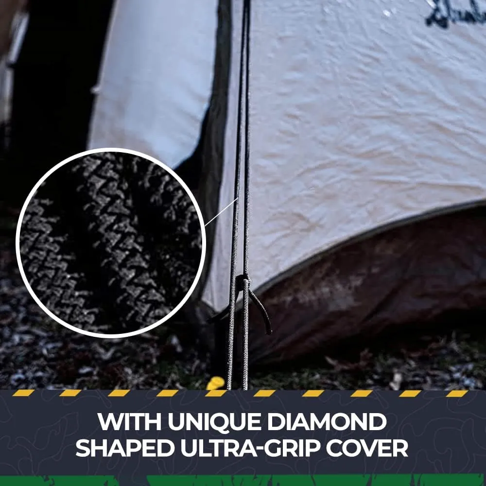 SGT KNOTS Diamond Grip Black Bungee Cord - 100% Stretch Elastic Cord and Absorbent Bungee Shock Cord for Camping, Kayak Deck, Crafting (1/8" x 300ft)