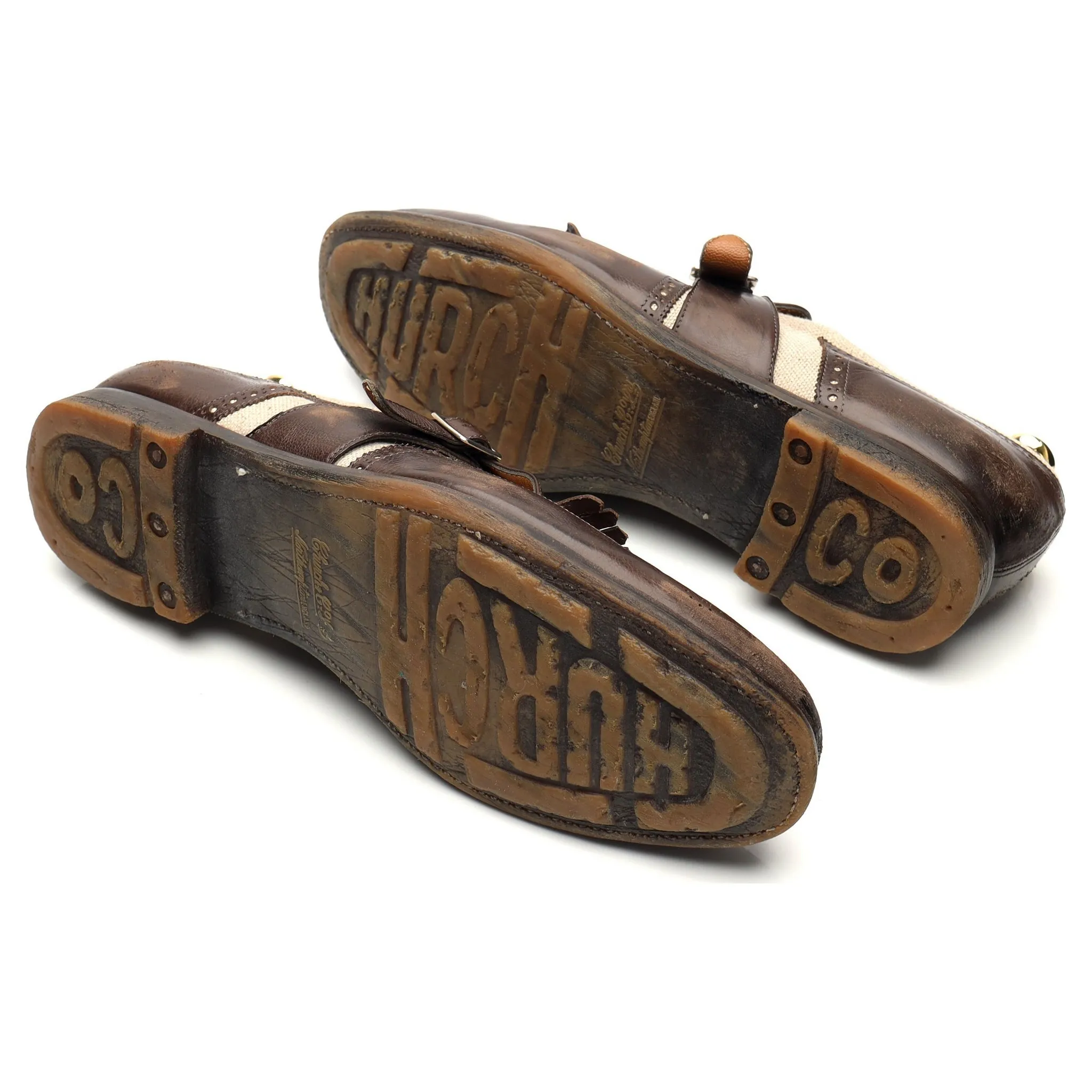 'Shanghai' Dark Brown Leather Monk Strap UK 10 F