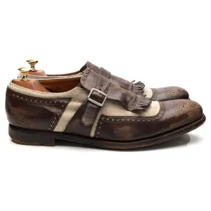 'Shanghai' Dark Brown Leather Monk Strap UK 10 F