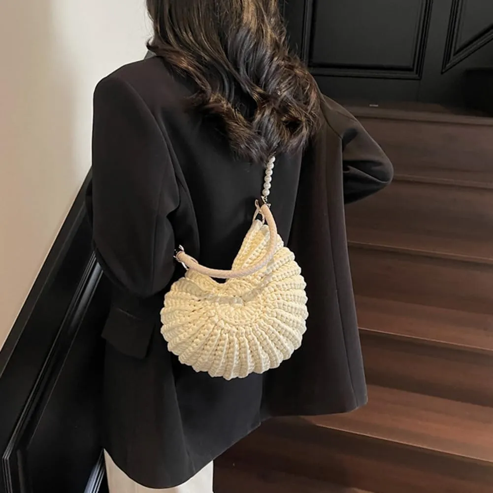 Shell Purse for Women,Handwoven Fashion Seashell Bag Luxury Shell Clutch Purse Unique Clutch Summer Beach Bag