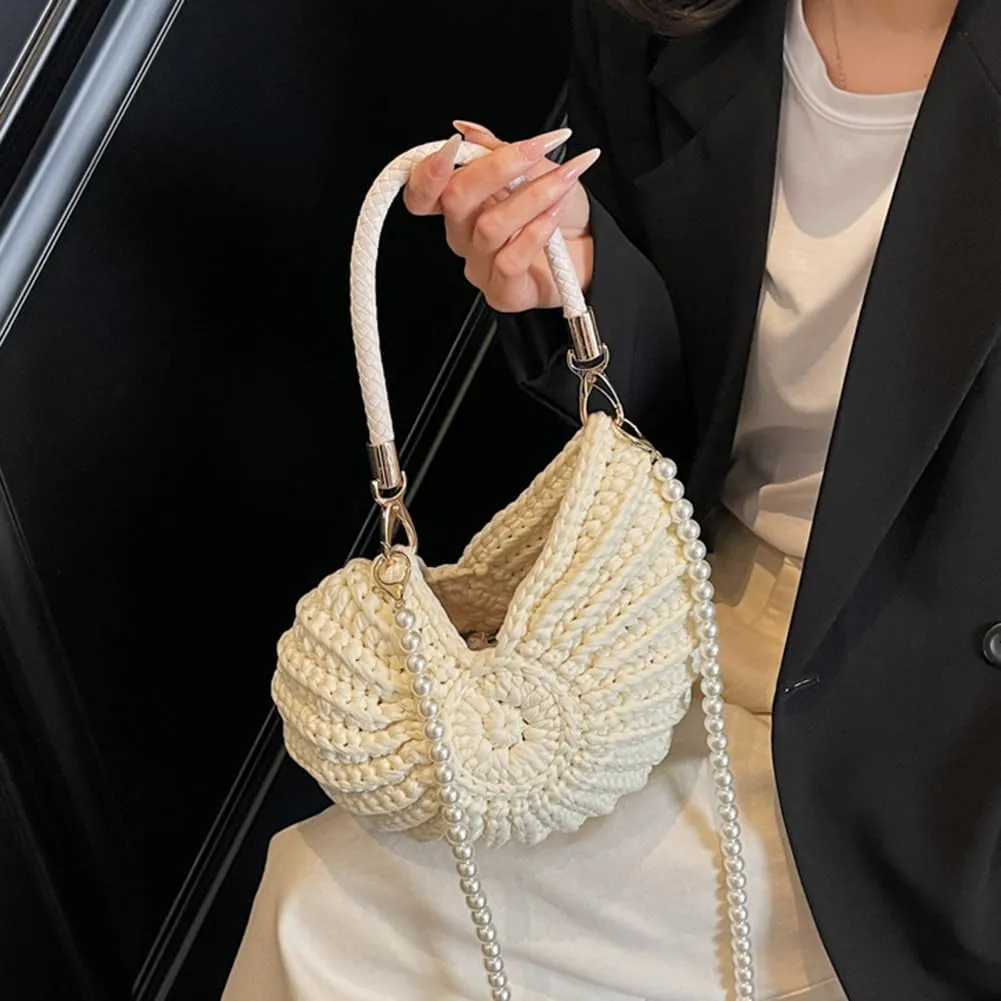 Shell Purse for Women,Handwoven Fashion Seashell Bag Luxury Shell Clutch Purse Unique Clutch Summer Beach Bag