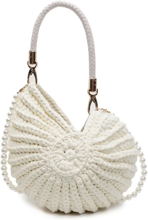Shell Purse for Women,Handwoven Fashion Seashell Bag Luxury Shell Clutch Purse Unique Clutch Summer Beach Bag