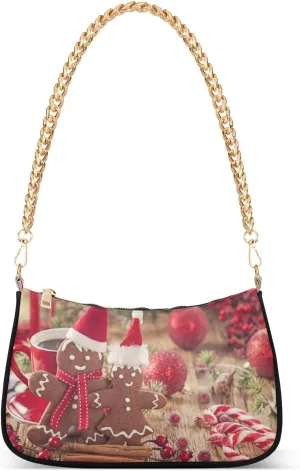 Shoulder Bag for Women Hobo Tote Handbag Gold Chain Crossbody Bag with Zipper Clutch Purse Handbags