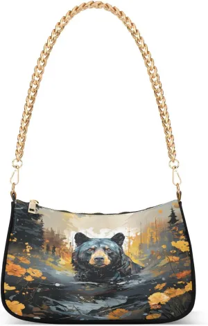Shoulder Bags for Women 4000-bear Hobo Tote Handbag Small Clutch Purse with Zipper Closure
