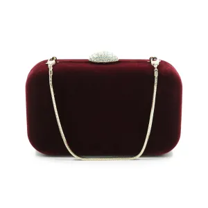 Sienna Velvet Clutch (Plum)