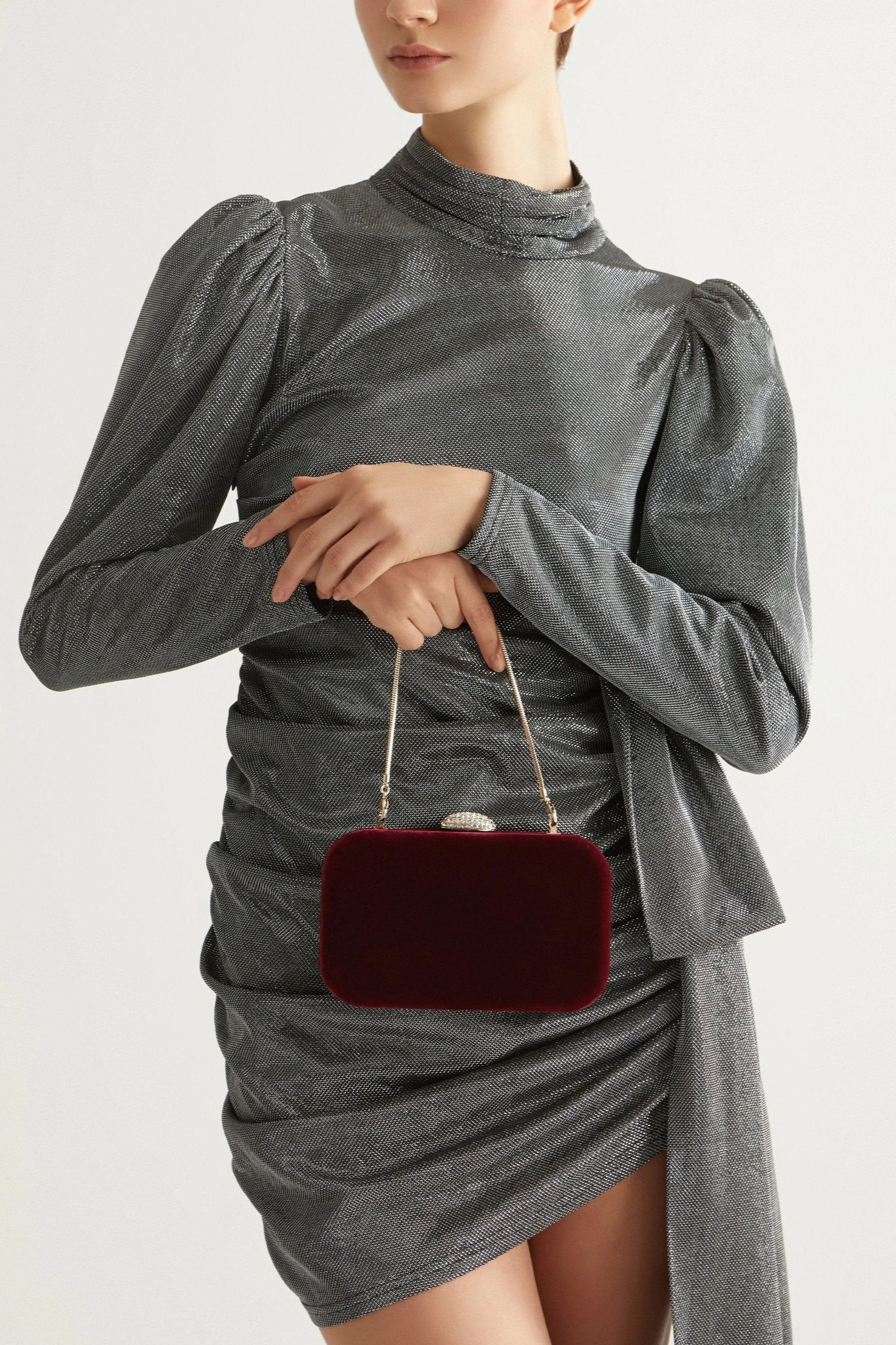 Sienna Velvet Clutch (Plum)