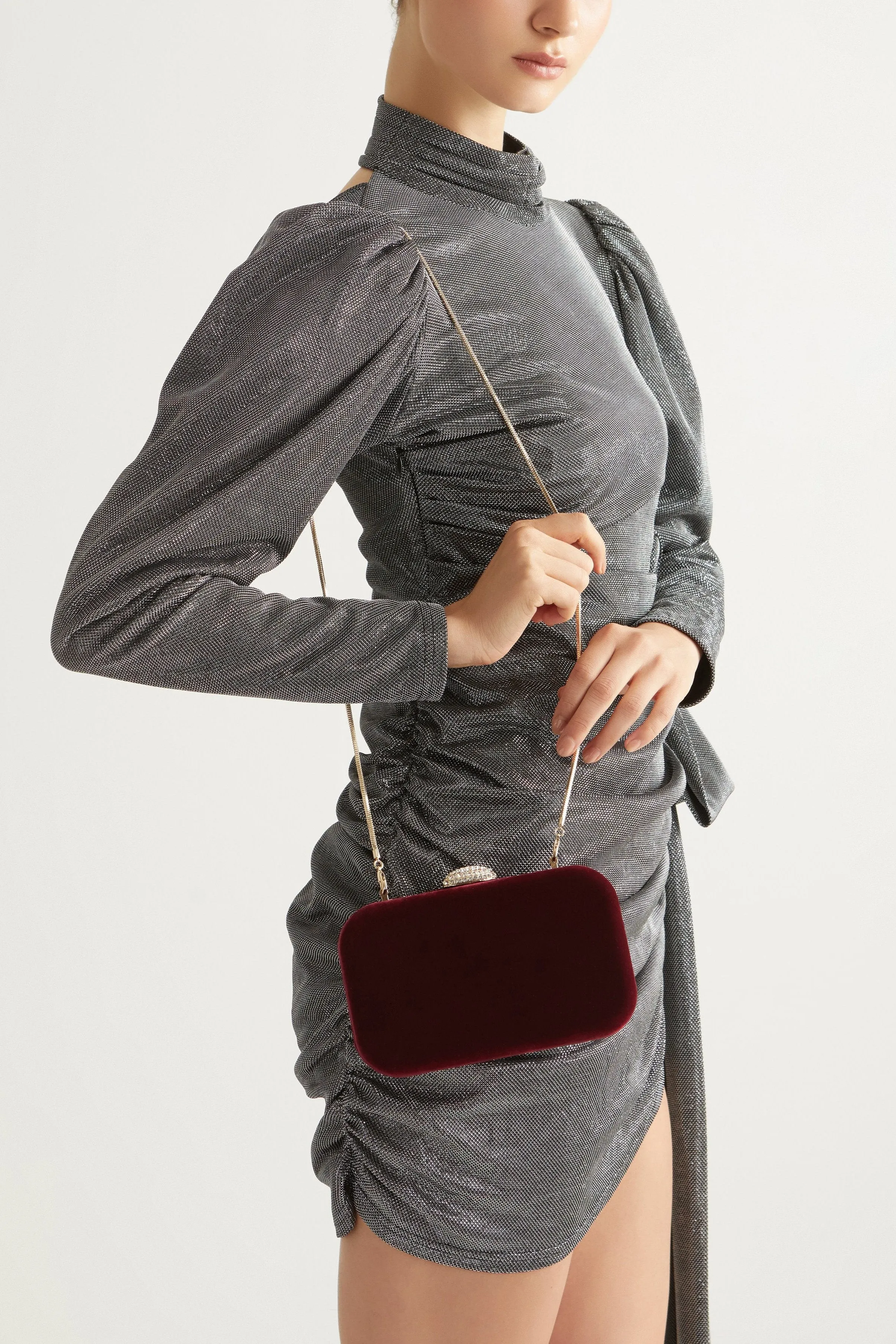 Sienna Velvet Clutch (Plum)