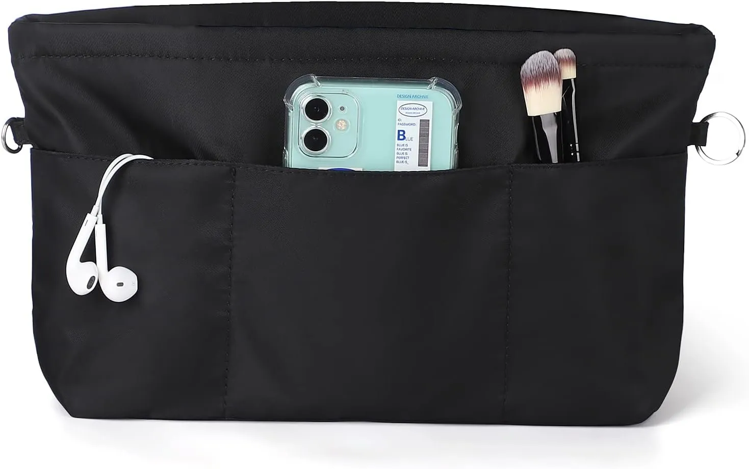 Sightor Nylon Handbag Organizer Insert - Purse Tote Shaper in Bag (Black, X-Large)