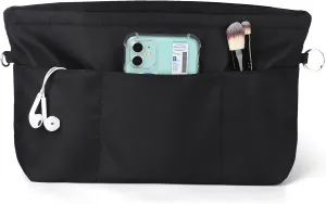 Sightor Nylon Handbag Organizer Insert - Purse Tote Shaper in Bag (Black, X-Large)