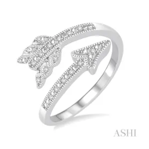 Silver Arrow Diamond Fashion Open Ring