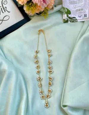 Simple Ghungroo White Pearl Chain