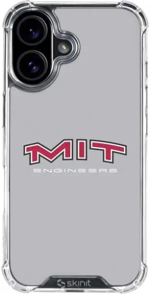 Skinit Clear Phone Case Compatible with iPhone 16 Plus - Officially Licensed Massachusetts Institute of Technology MIT Engineers Grey Design