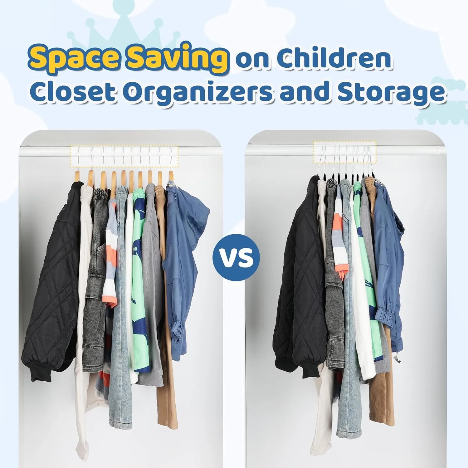 Smartor Premium 14 Inch Kids Hangers 50 Pack, Black Baby Velvet Hanger, Non Slip, Space Saving Felt Hangers Clothes Organizers for Closet with 360° Swivel Hook for Children, Toddler & Teens
