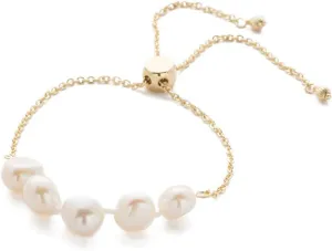 Sorrelli Celeste Slider Bracelet, Bright Gold-Tone Finish, Modern Pearl, One Size (4BEF2BGMDP)