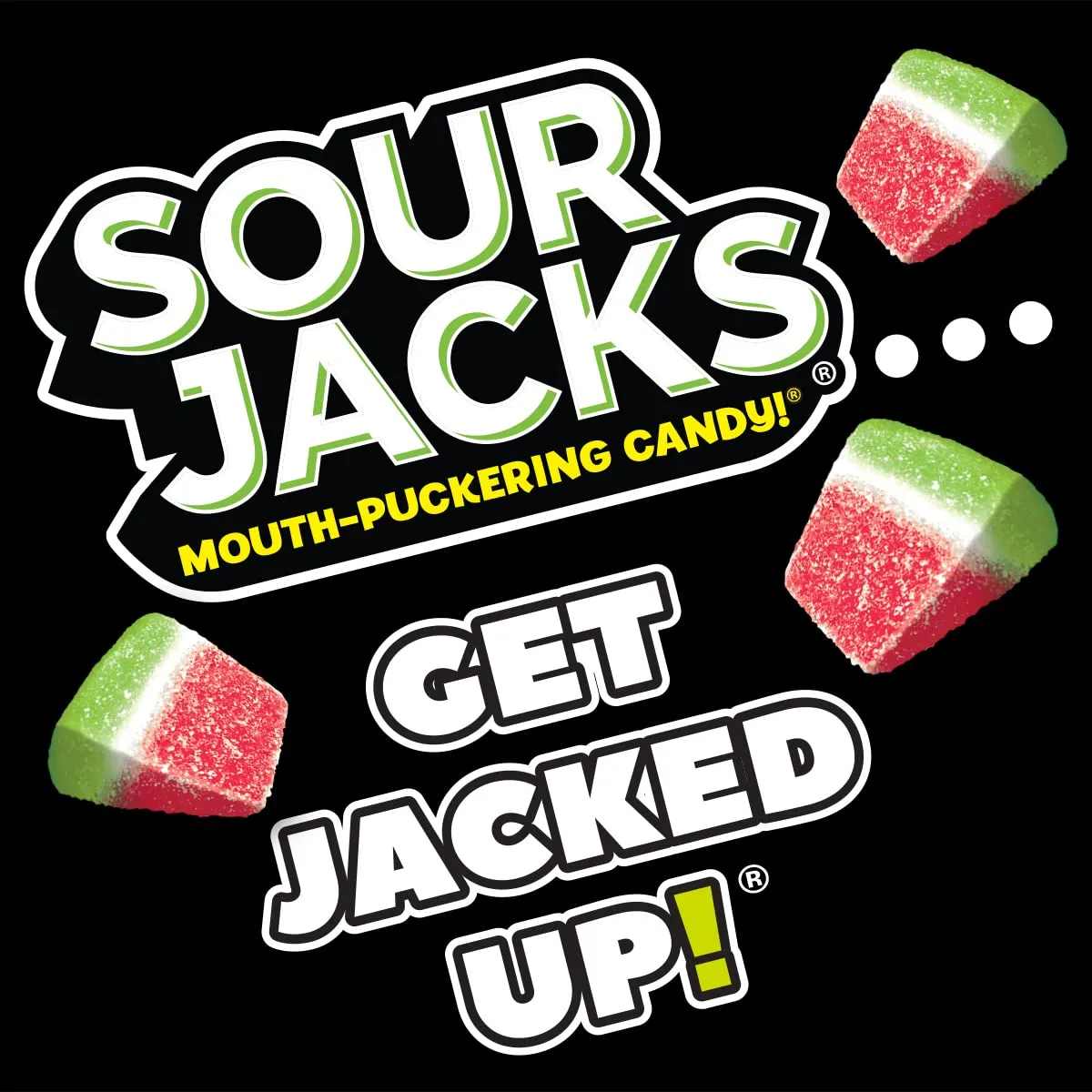 Sour Jacks Sour Candy Gummy Snacks, Wildberry Sour Wedges, Bulk Pack, 5 oz Individual Single Serve Bags (Pack of 2)