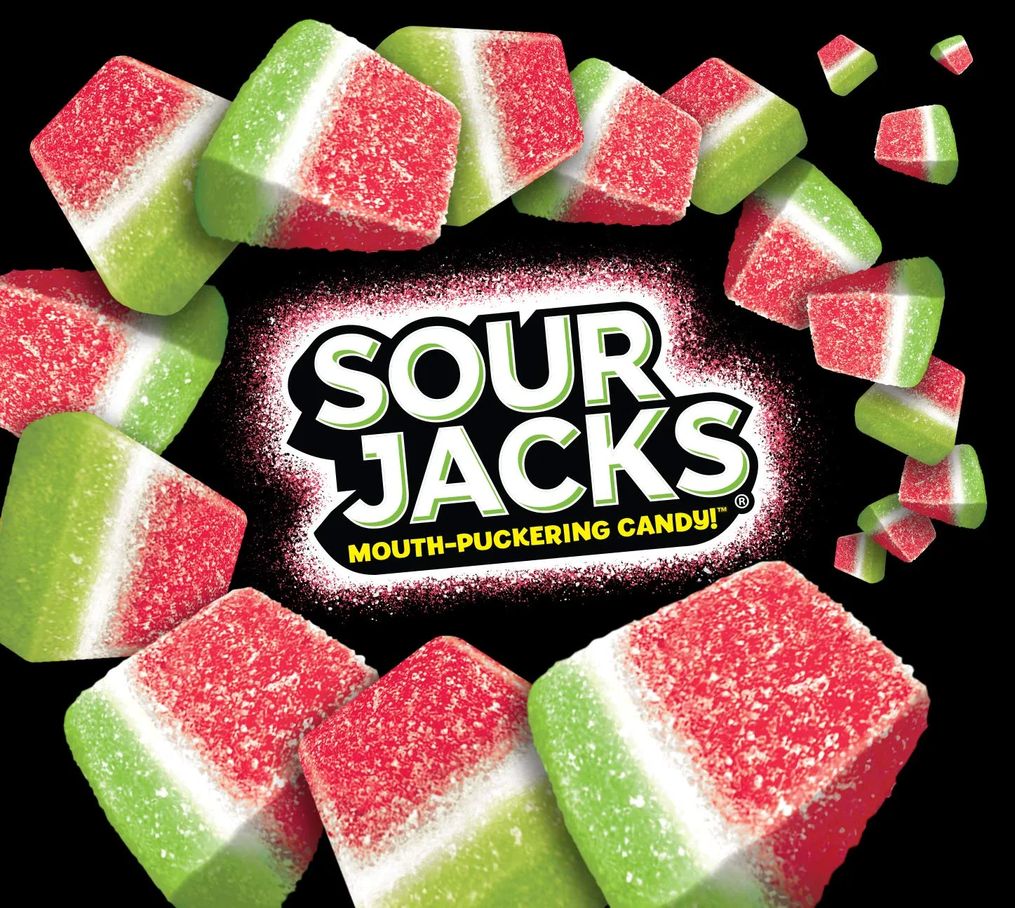 Sour Jacks Sour Candy Gummy Snacks, Wildberry Sour Wedges, Bulk Pack, 5 oz Individual Single Serve Bags (Pack of 2)