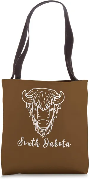 South Dakota Bison Buffalo Shaggy Prairie Plains Midwest Tote Bag