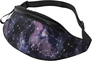 Space Star Pagan Space Black Galaxy Constellation Fashion Casual Fanny Pack Waist Bag Men Women Adjustable Belt Waist Bag For Travel Hiking Cycling Running Festival Carnival
