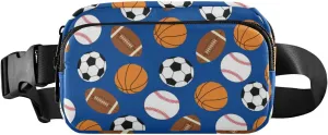 Sports Football Baseball Basketball Soccer Fanny Pack for Women Men Crossbody Belt Bag Fashion Waist Packs Purse with Adjustable Strap Bum Bag for Teen Girls Boys