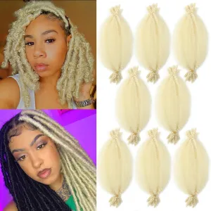 Springy Afro Twist Hair 12inch Marley Twist Braiding Hair 8 Packs Pre Fluffed 613 Blonde Wrapping Hair for Soft Locs Kinky Curly Crochet Hair Extensions